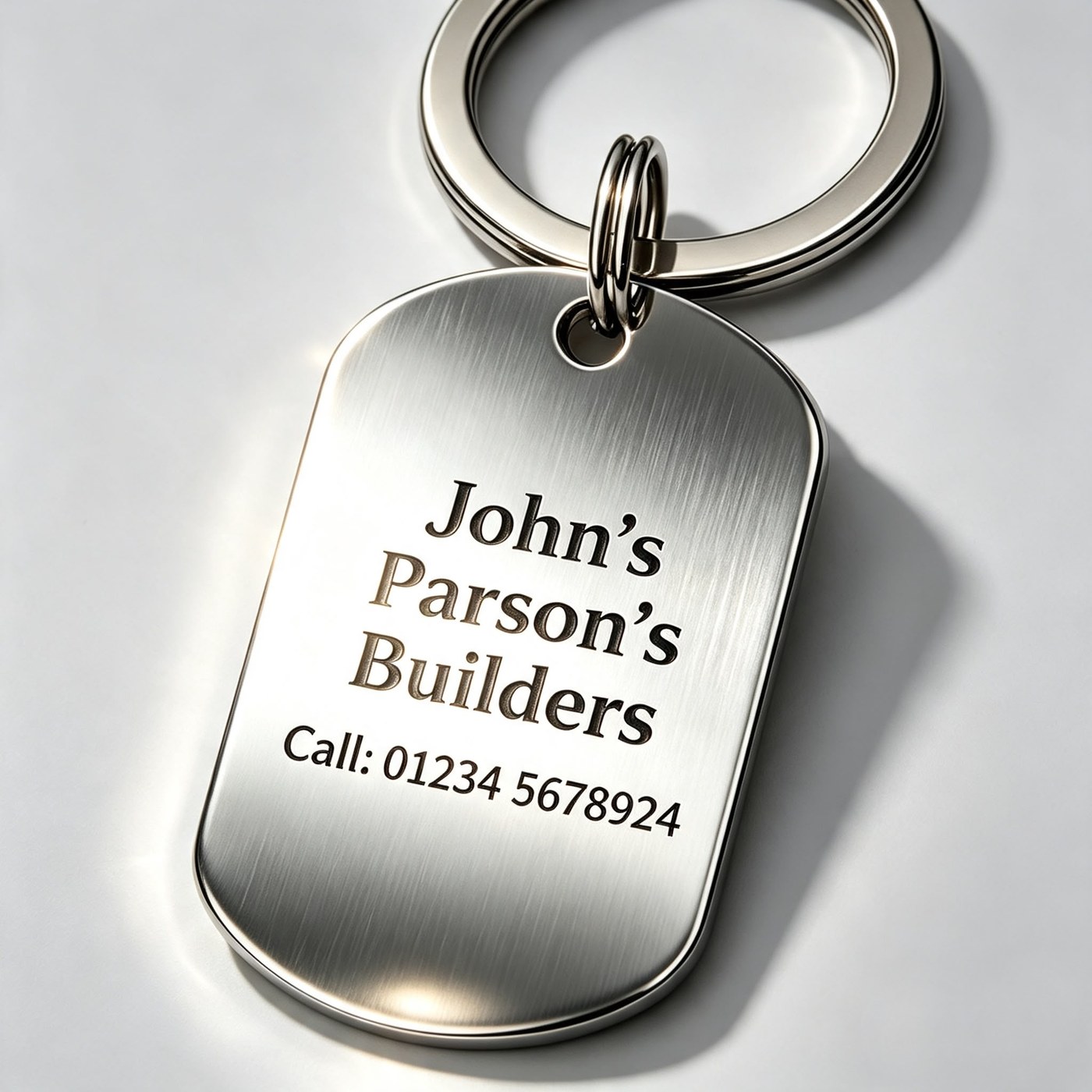Example engraving shown for illustration only — your own text is engraved